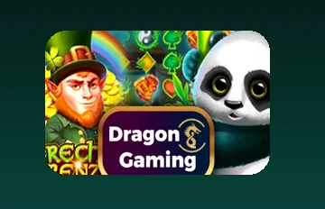 โลโก้ค่ายเกม Dragon Gaming ที่มีตัวอย่างในล็อบบี้ nextspin