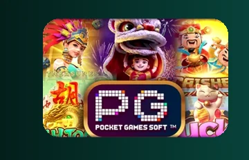 โลโก้ค่ายเกม PG Soft ที่มีตัวอย่างในล็อบบี้ nextspin